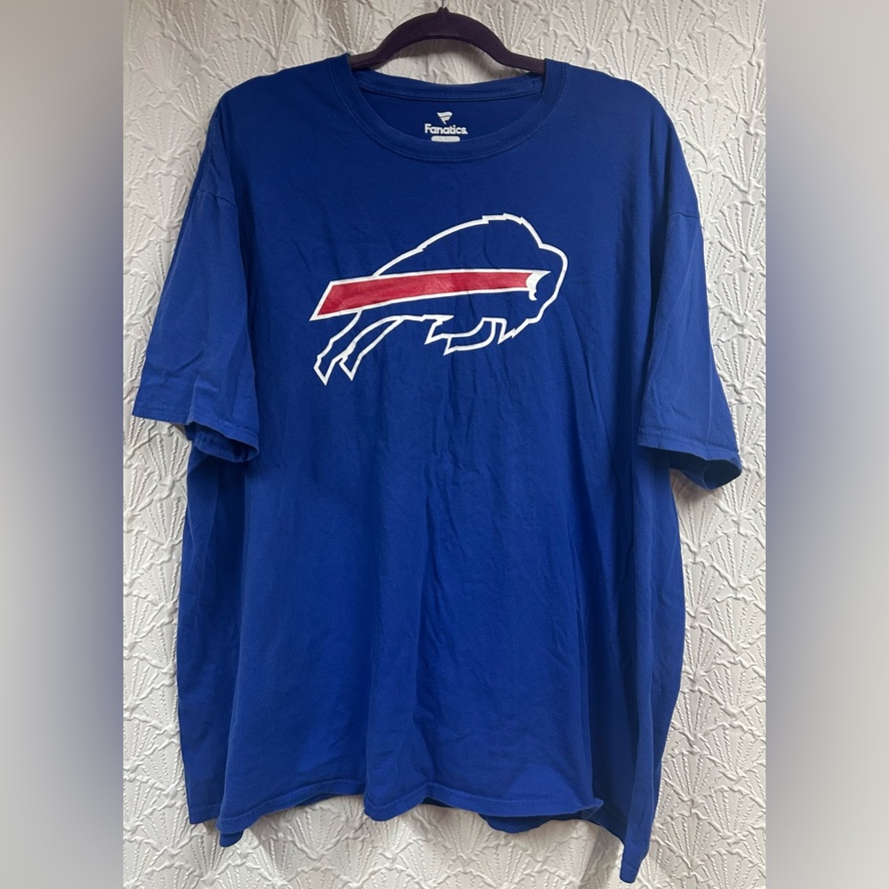 Fanatics Blue Buffalo Bills #1 Dad Graphic Tee with Red & White Logo